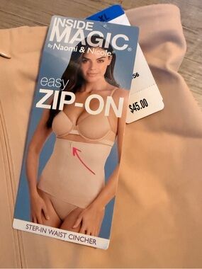 Naomi & Nicole Easy Zip-On Step-In Waist Cincher - Nude XL